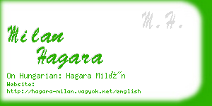 milan hagara business card